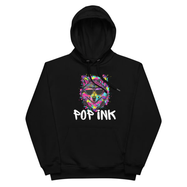 Sweat à capuche Popink art coyote premium écologique unisexe