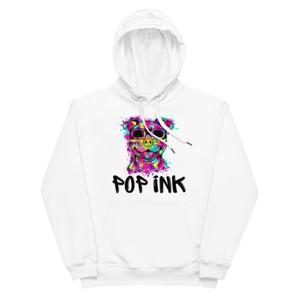 Sweat à capuche Popink art chien premium écologique unisexe