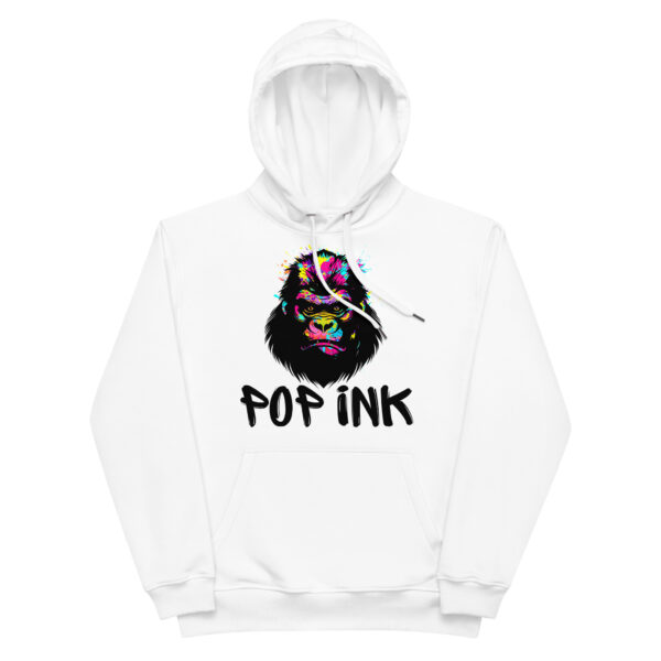 Sweat à capuche Popink art gorille premium écologique unisexe