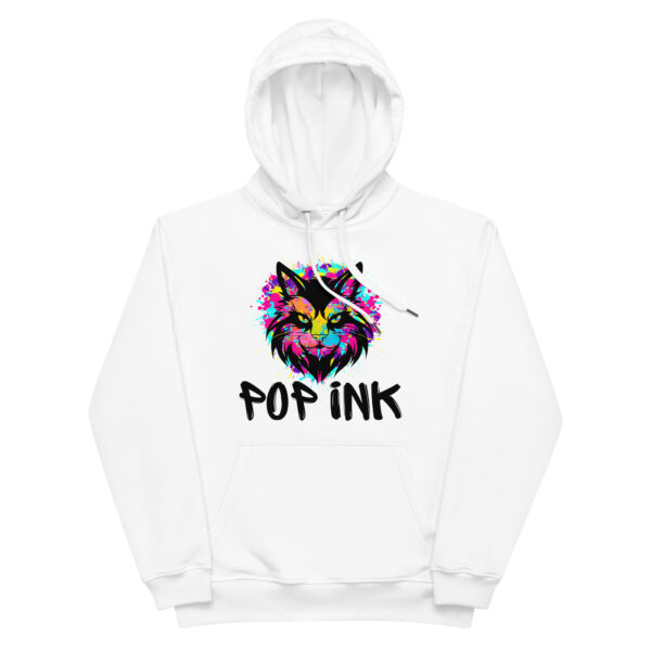 Sweat à capuche Popink art chat premium écologique unisexe