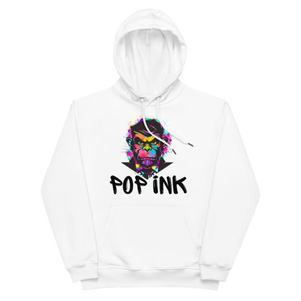 Sweat à capuche Popink art singe premium écologique unisexe