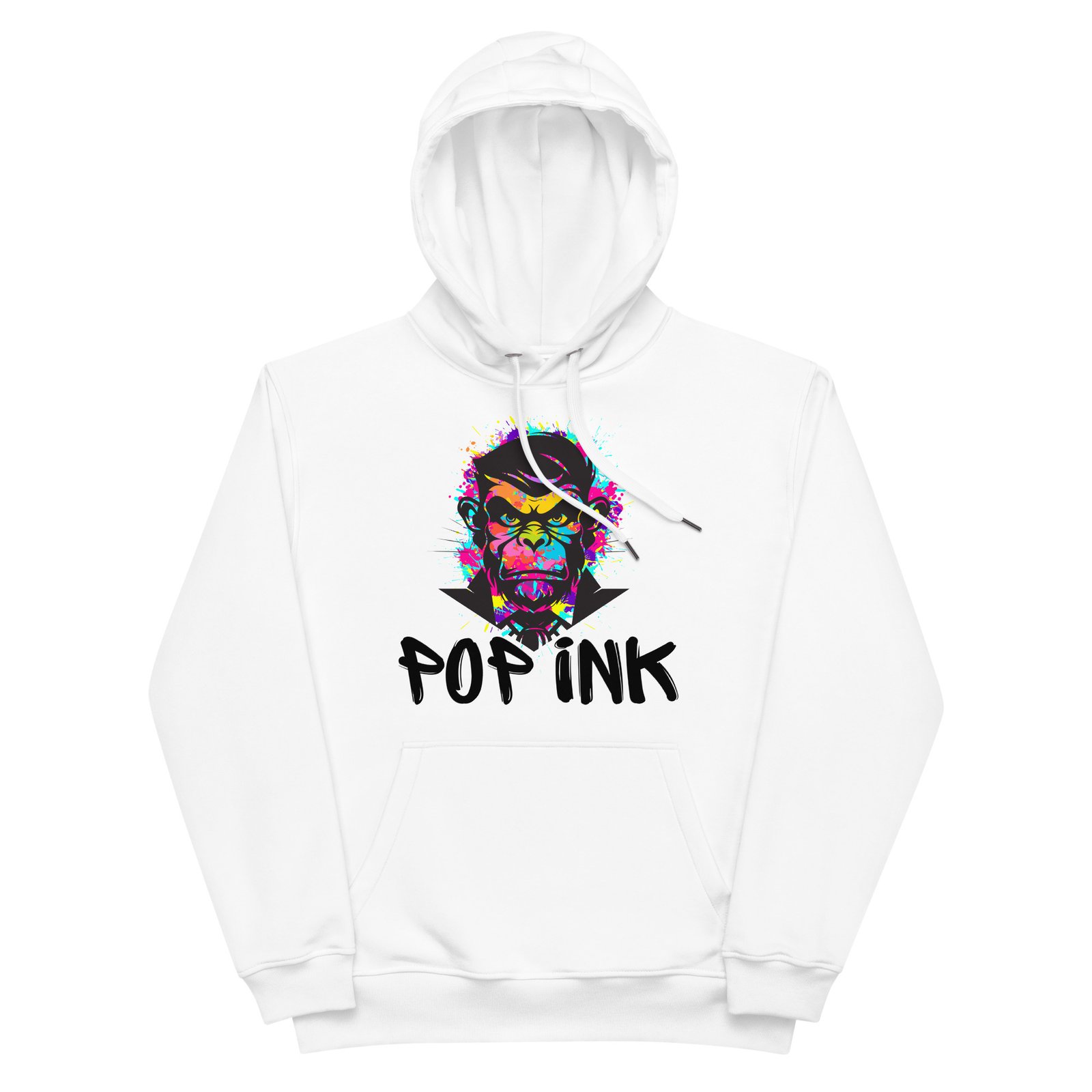 Sweat à capuche Popink art singe premium écologique unisexe