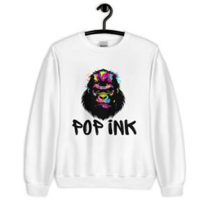Sweat Unisexe à Col Rond Pop'ink Art 2024 gorille