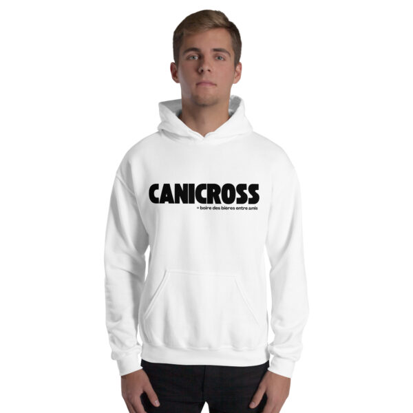 Sweat à capuche canicross apéro Unisexe BLANC – Image 3