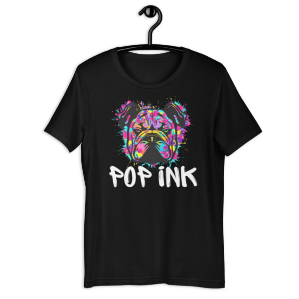 T-shirt Pop'Ink art chien 2024 unisexe Noir | Bleu