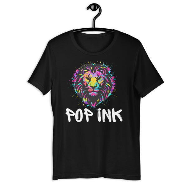 T-shirt Pop'Ink art lion 2024 unisexe Noir | Bleu