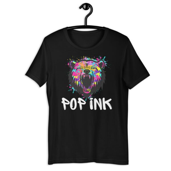 T-shirt Pop'Ink art grizzly 2024 unisexe Noir | Bleu