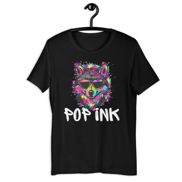 T-shirt Pop'Ink art coyote 2024 unisexe Noir | Bleu