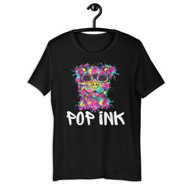 T-shirt Pop'Ink art dog 2024 unisexe Noir | Bleu