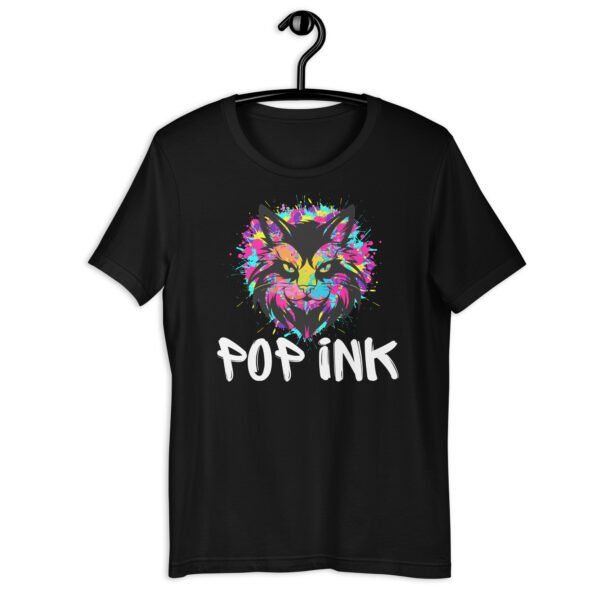 T-shirt Pop'Ink art chat 2024 unisexe Noir | Bleu