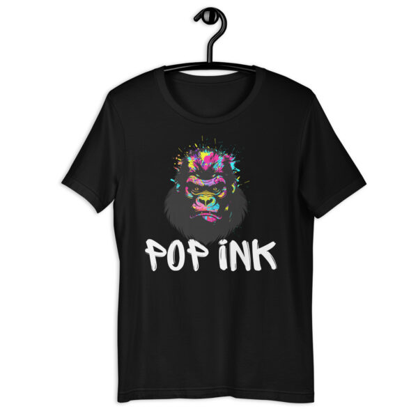 T-shirt Pop'Ink art gorille 2024 unisexe Noir | Bleu