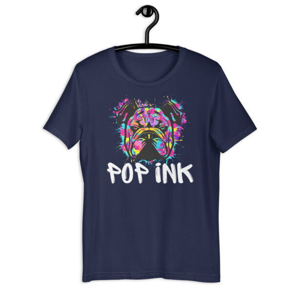 T-shirt Pop'Ink art chien 2024 unisexe Noir | Bleu – Image 2