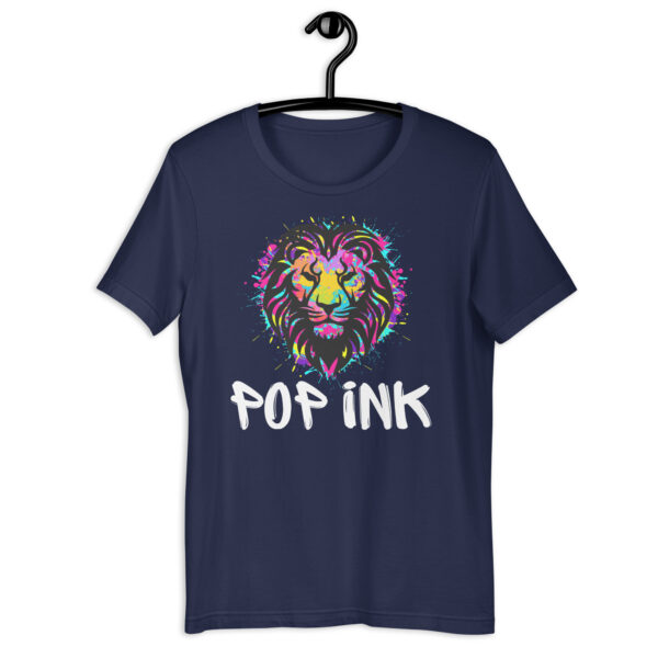 T-shirt Pop'Ink art lion 2024 unisexe Noir | Bleu – Image 2