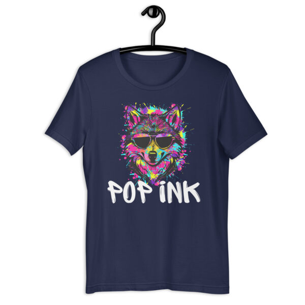 T-shirt Pop'Ink art coyote 2024 unisexe Noir | Bleu – Image 2