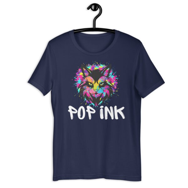 T-shirt Pop'Ink art chat 2024 unisexe Noir | Bleu – Image 2