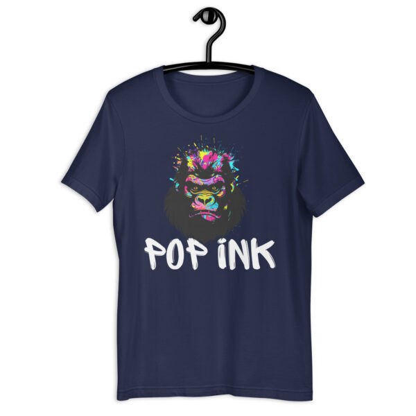 T-shirt Pop'Ink art gorille 2024 unisexe Noir | Bleu – Image 2