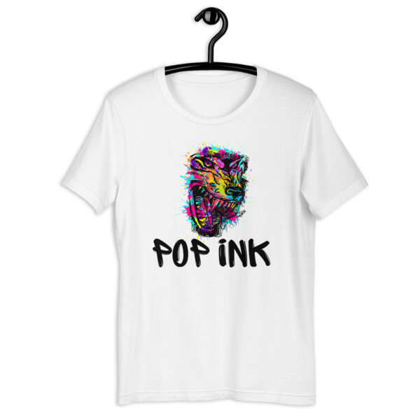 T-shirt Pop'Ink art wolf 2024 unisexe Blanc