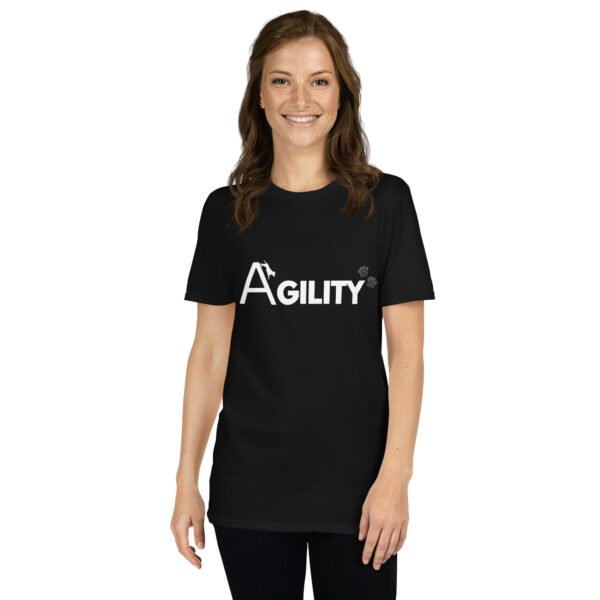 T-shirt Agility noir Unisexe à Manches Courtes – Image 3